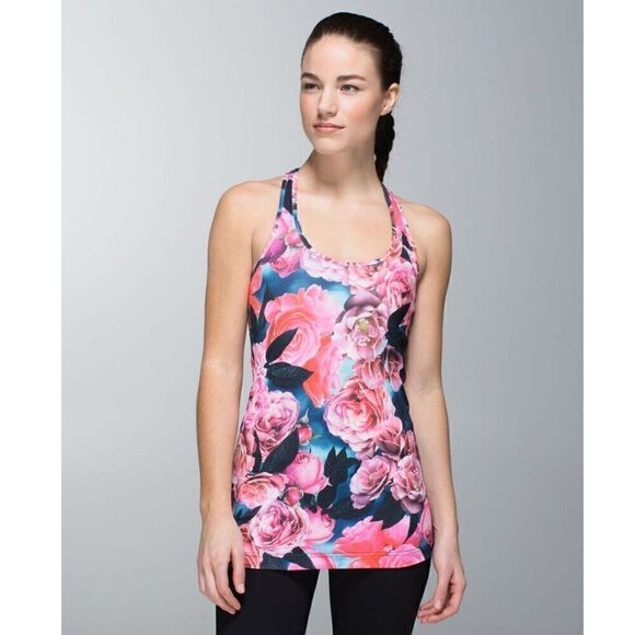 EUC Lululemon Secret Garden Hot Pink Floral Floral Tank - Picture 1 of 7
